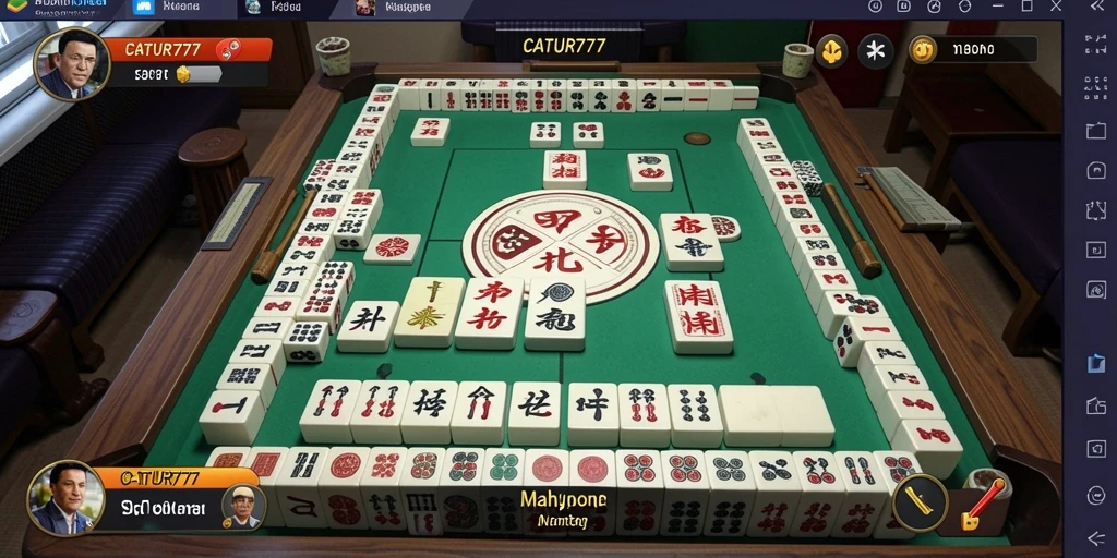 Tampilan gameplay Mahjong yang seru dan menantang di CATUR777.