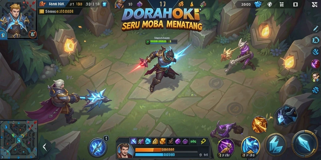 Tampilan gameplay DORAHOKI yang menegangkan dan seru.