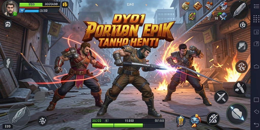 Tampilan gameplay DYO1 yang penuh aksi dan pertarungan seru.