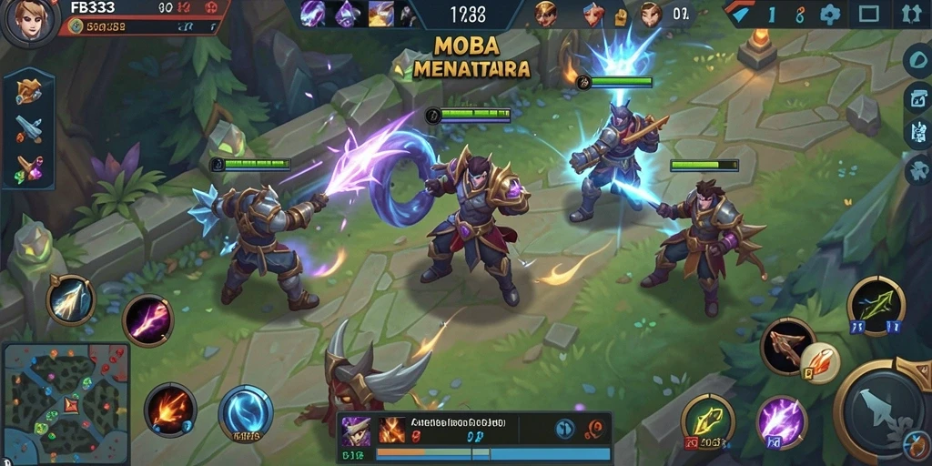 Screenshot gameplay FB333 menampilkan pertempuran yang epik dan dinamis.
