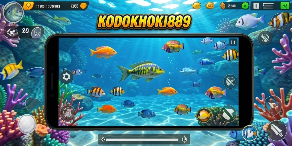 Tampilan gameplay KODOKHOKI889 yang seru dan colorful.
