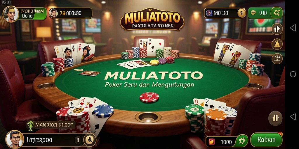 Screenshot gameplay poker menarik dari MULIATOTO.