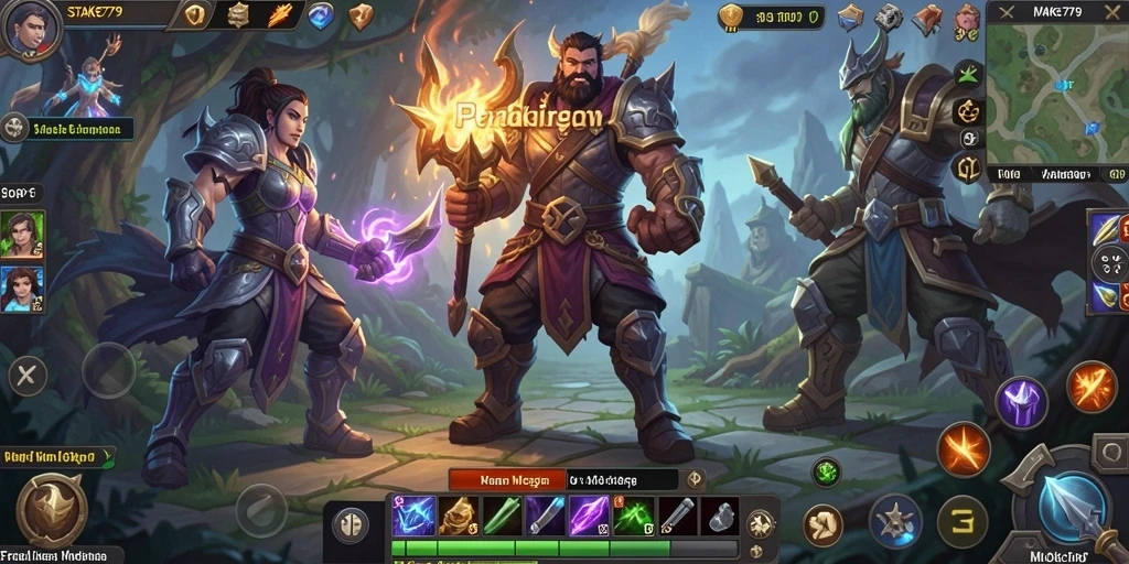 Screenshot utama STAKE779 menampilkan aksi pertarungan epik dalam dunia MMORPG.