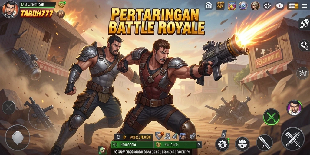 Screenshot TARUH777 menampilkan aksi seru dalam Battle Royale.